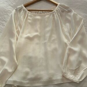 Club Monaco cream lightweight silk blouse. Size small.